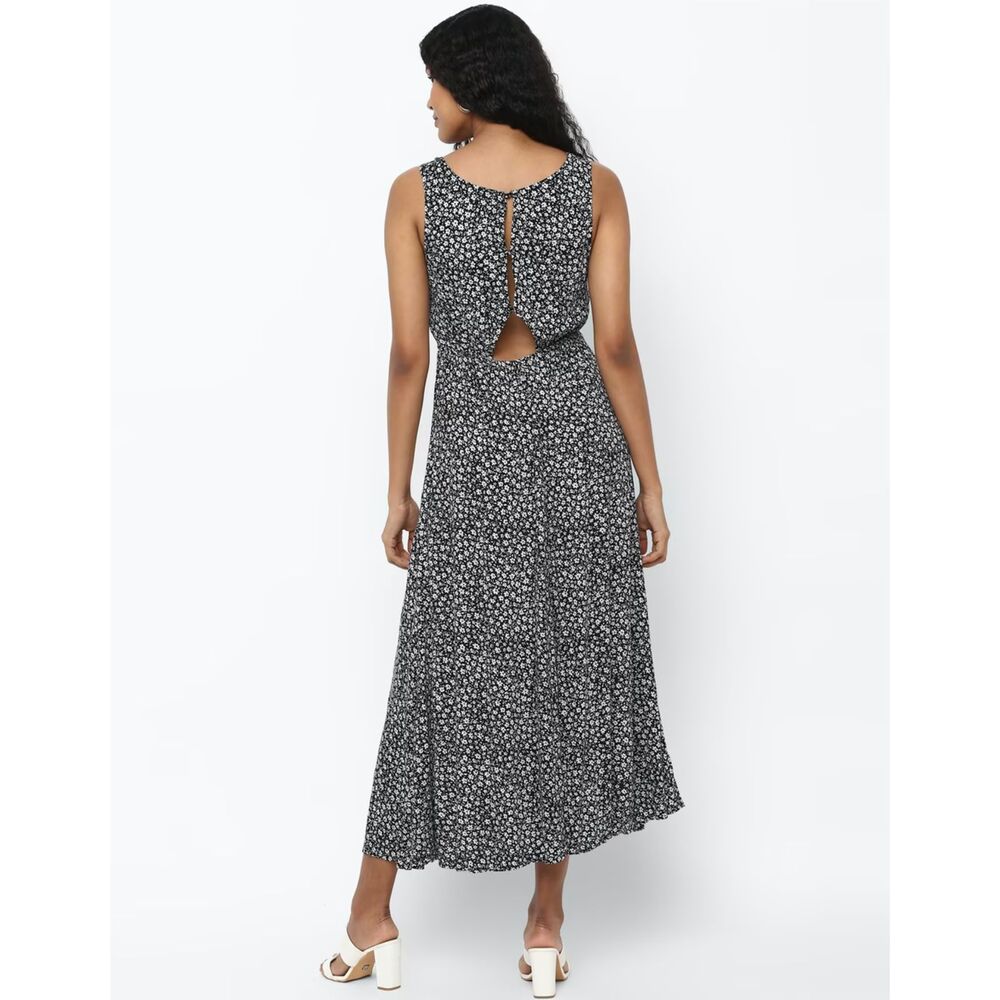 American Eagle | Floral Cutout Square Neck Midi Dress | XS